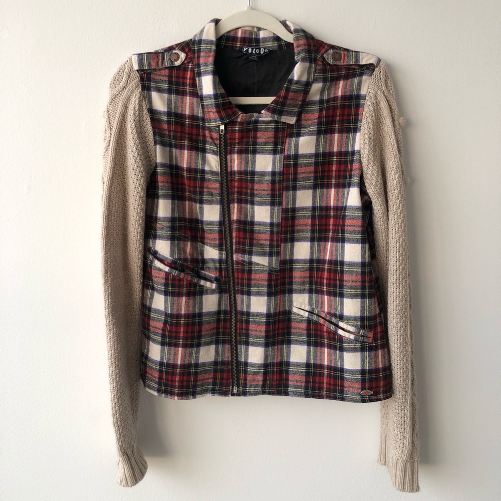 Plaid Sweater Sleeve Jacket